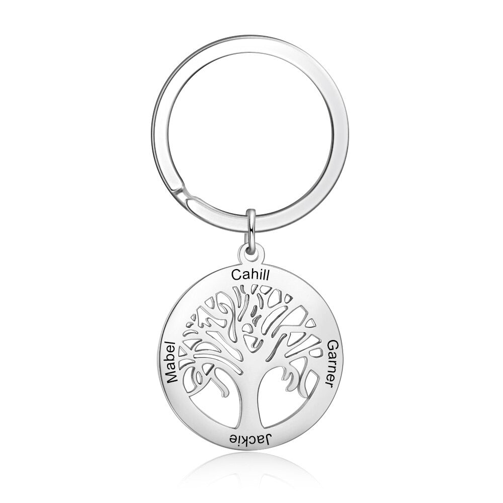 Personalized 4 Names Engraving  Keychain-Florence Scovel