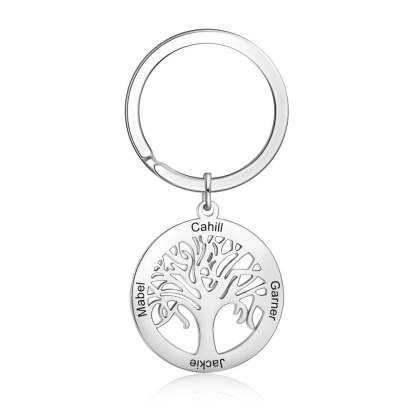Personalized 4 Names Engraving  Keychain-Florence Scovel