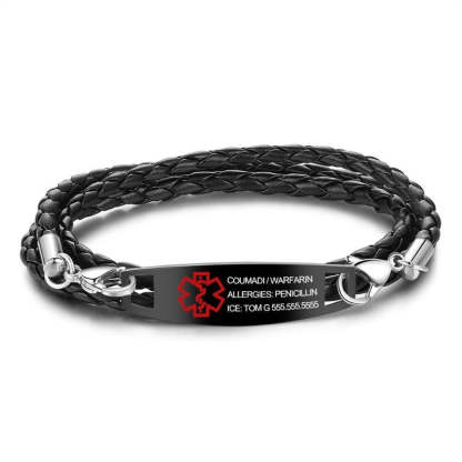 Black Rope Personalized Bracelet-Florence Scovel