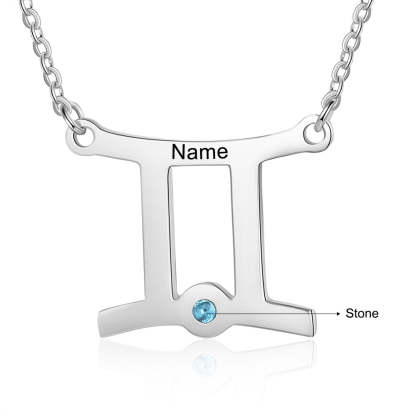 Personalized 1 Name 1 Stone Horoscope Necklace-Florence Scovel