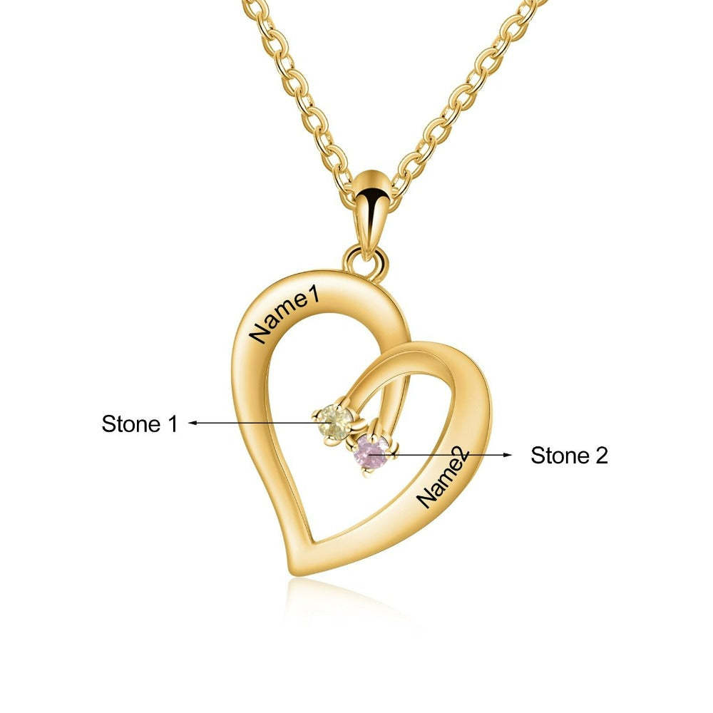 Personalized 2 Names Birthstone Necklaces-Florence Scovel