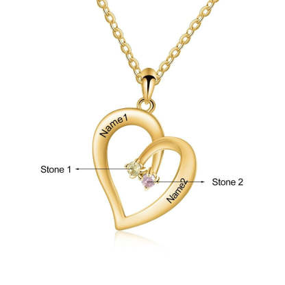 Personalized 2 Names Birthstone Necklaces-Florence Scovel