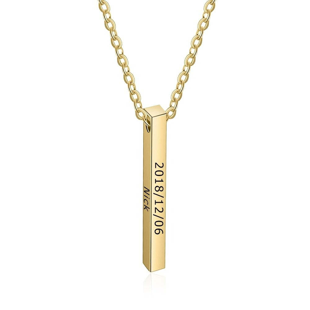 Personalized Engraved Name Bar Necklaces-Florence Scovel