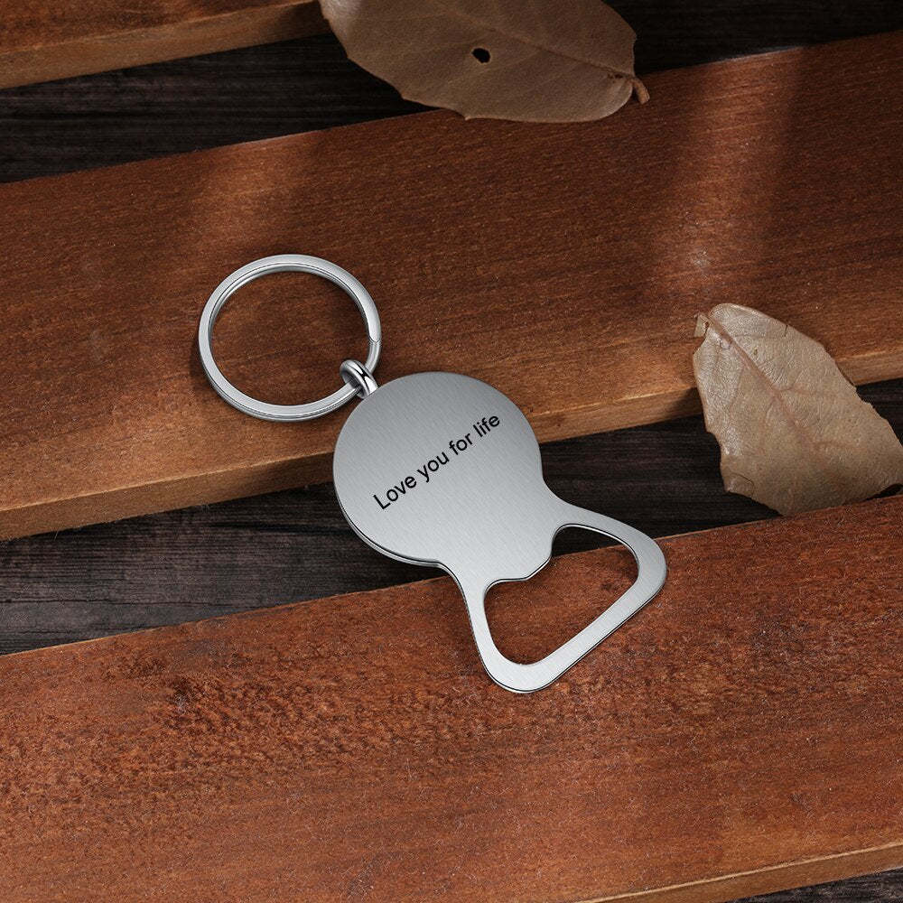 Personalized Engraving Bottle Opener And Photo Keychains-Florence Scovel