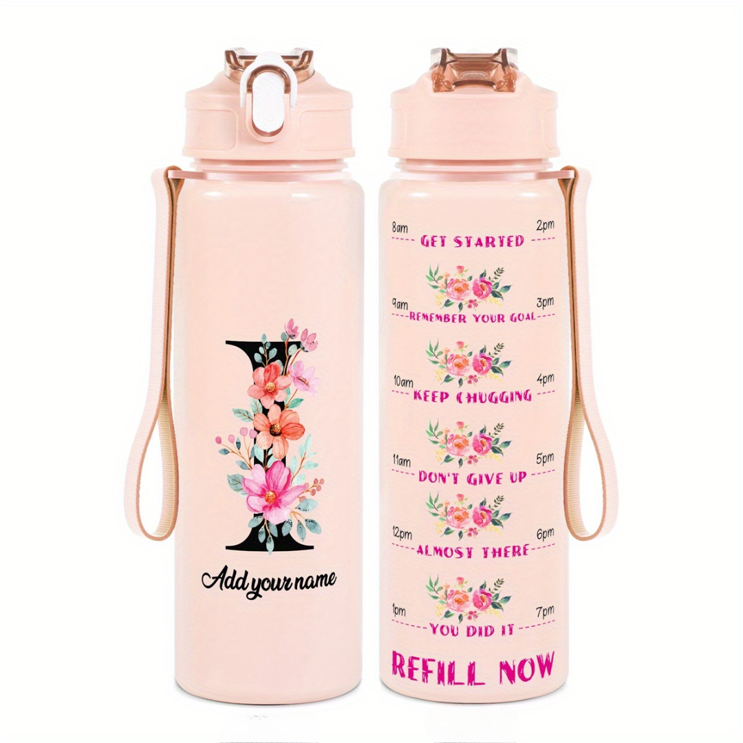 Personalized Water Tracker Bottle With Custom Name