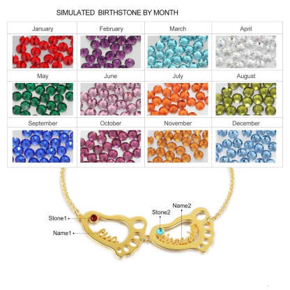 Personalized Baby Feet 7 Names 7 Stones Bracelet-Florence Scovel