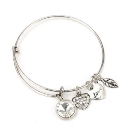 April Birthstone Charm Bangle-Florence Scovel