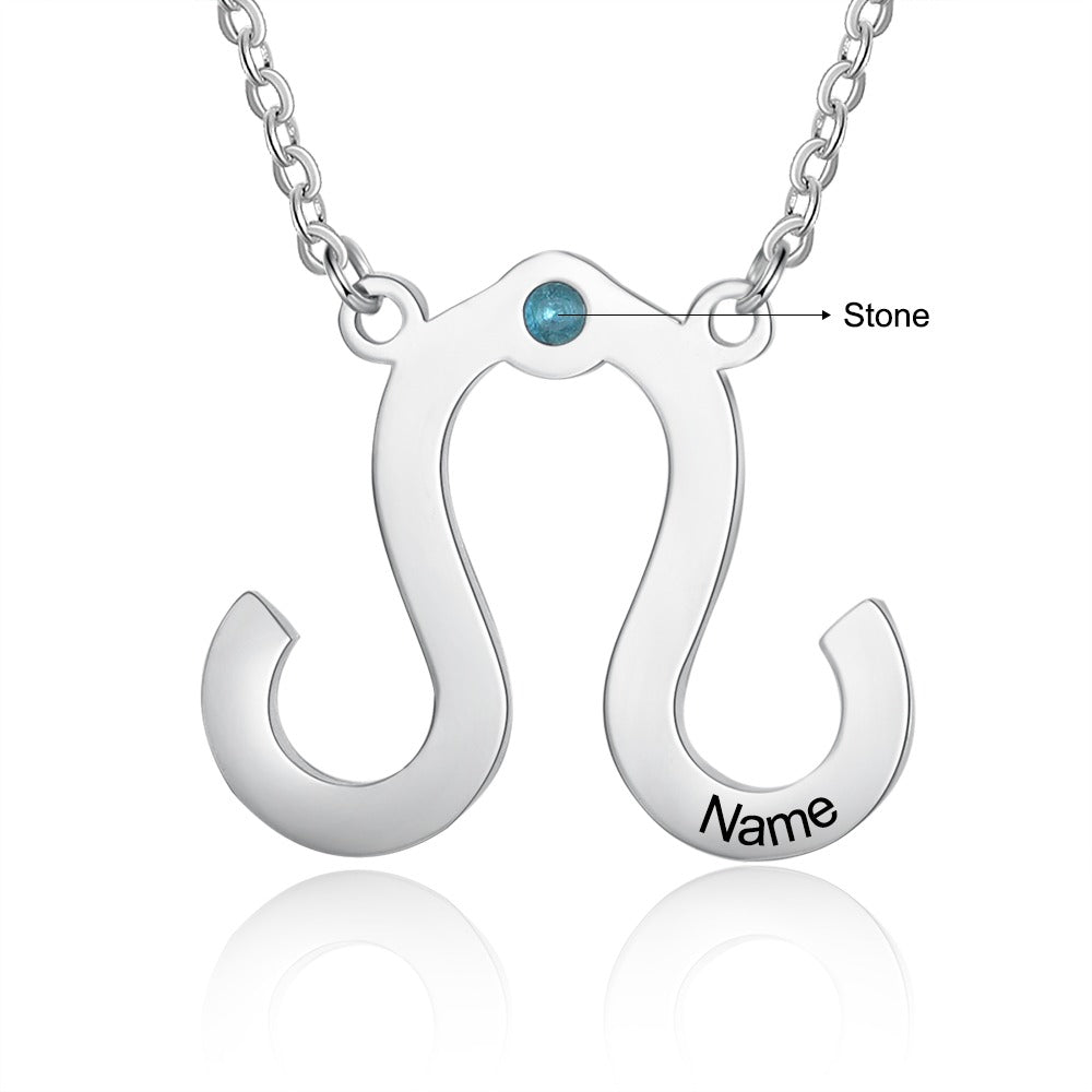 Personalized 1 Name 1 Stone Horoscope Necklace-Florence Scovel