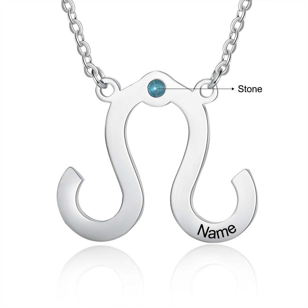 Personalized 1 Name 1 Stone Horoscope Necklace-Florence Scovel
