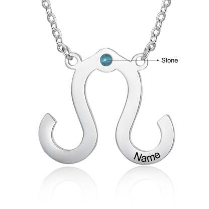 Personalized 1 Name 1 Stone Horoscope Necklace-Florence Scovel