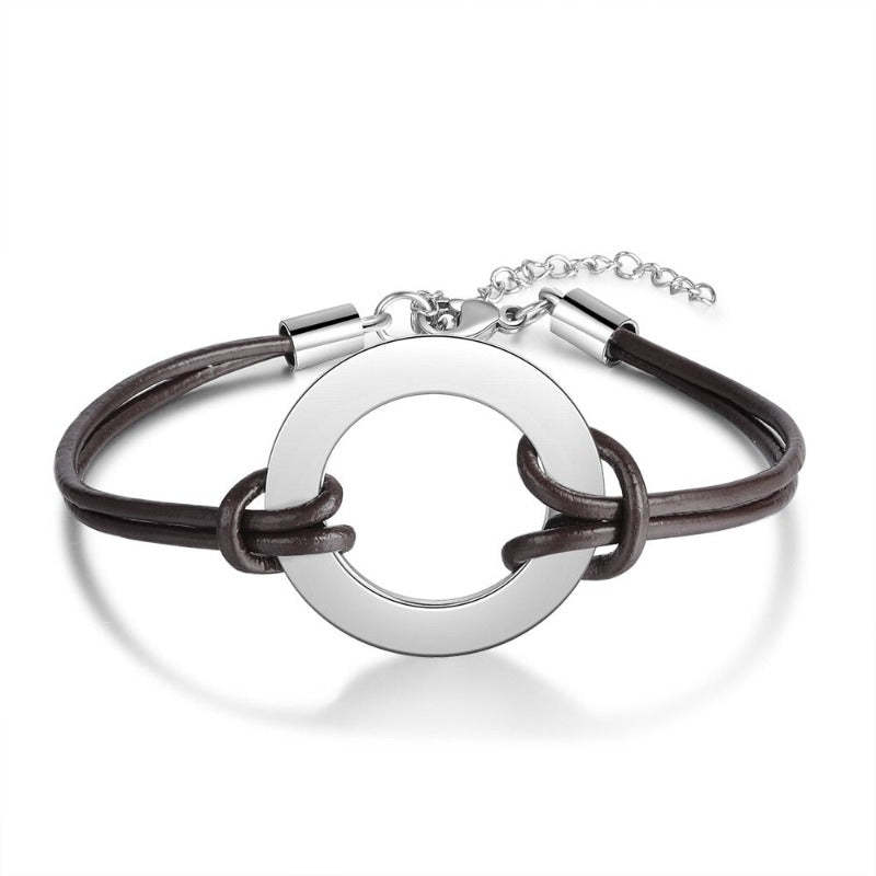 Customized Non-Engraved Stainless Steel Circle Bracelets-Florence Scovel