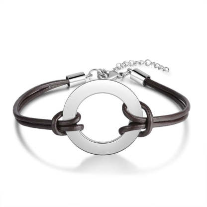 Customized Non-Engraved Stainless Steel Circle Bracelets-Florence Scovel