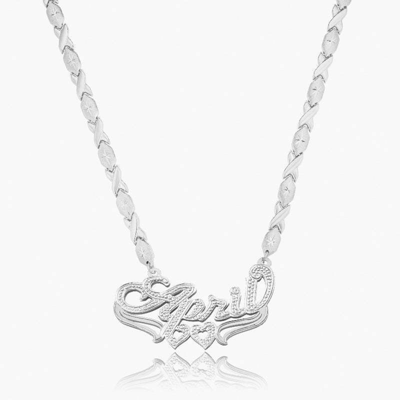 Crystal Covered Necklace With Engraved Name-Florence Scovel