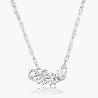 Crystal Covered Necklace With Engraved Name-Florence Scovel