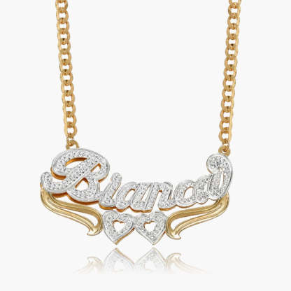 Crystal Covered Necklace With Engraved Name-Florence Scovel