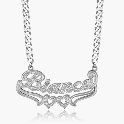 Crystal Covered Necklace With Engraved Name-Florence Scovel