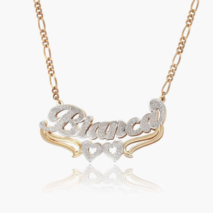 Crystal Covered Necklace With Engraved Name-Florence Scovel