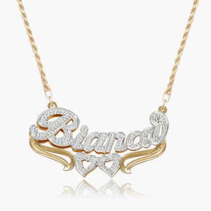 Crystal Covered Necklace With Engraved Name-Florence Scovel