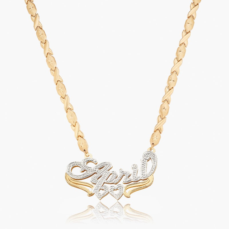 Crystal Covered Necklace With Engraved Name-Florence Scovel