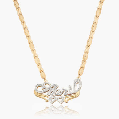 Crystal Covered Necklace With Engraved Name-Florence Scovel