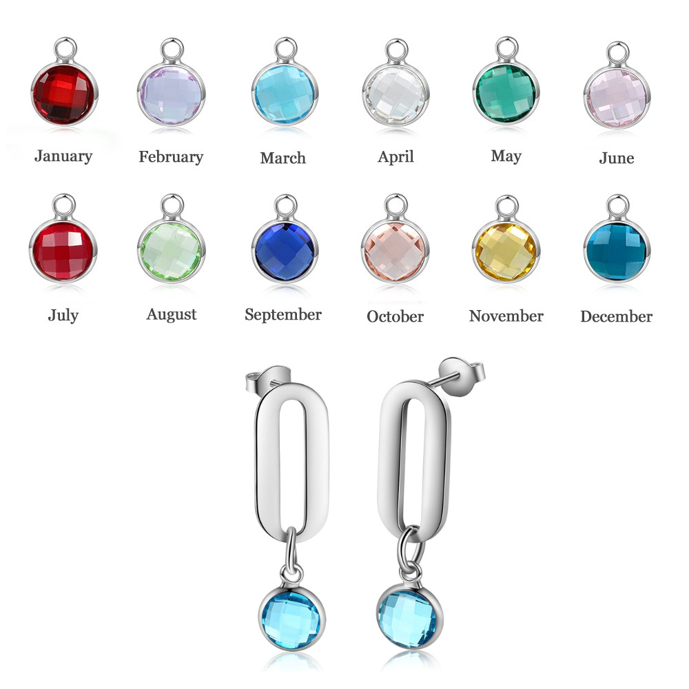 Customized 1 Stone Non-Engraved Earrings-Florence Scovel