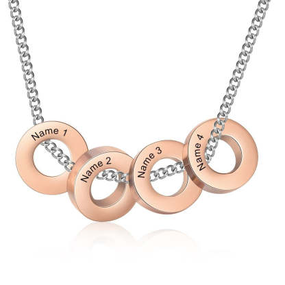 Personalized 4 Names Family Bead Necklace-Florence Scovel