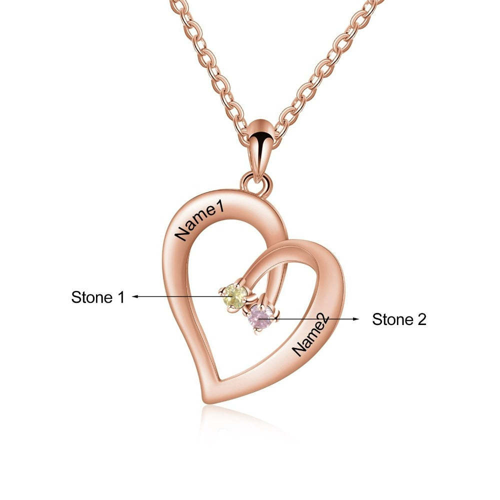 Personalized 2 Names Birthstone Necklaces-Florence Scovel