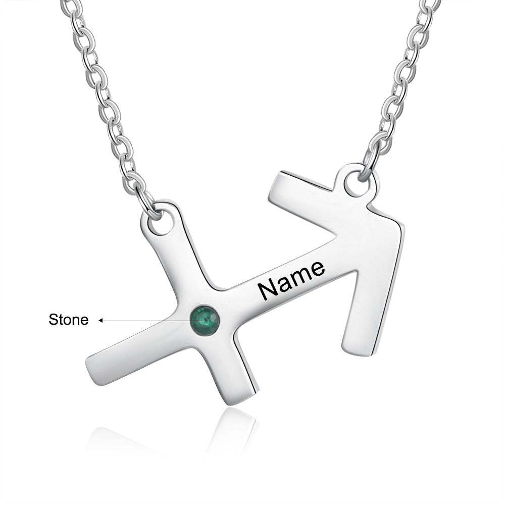 Personalized 1 Name 1 Stone Horoscope Necklace-Florence Scovel