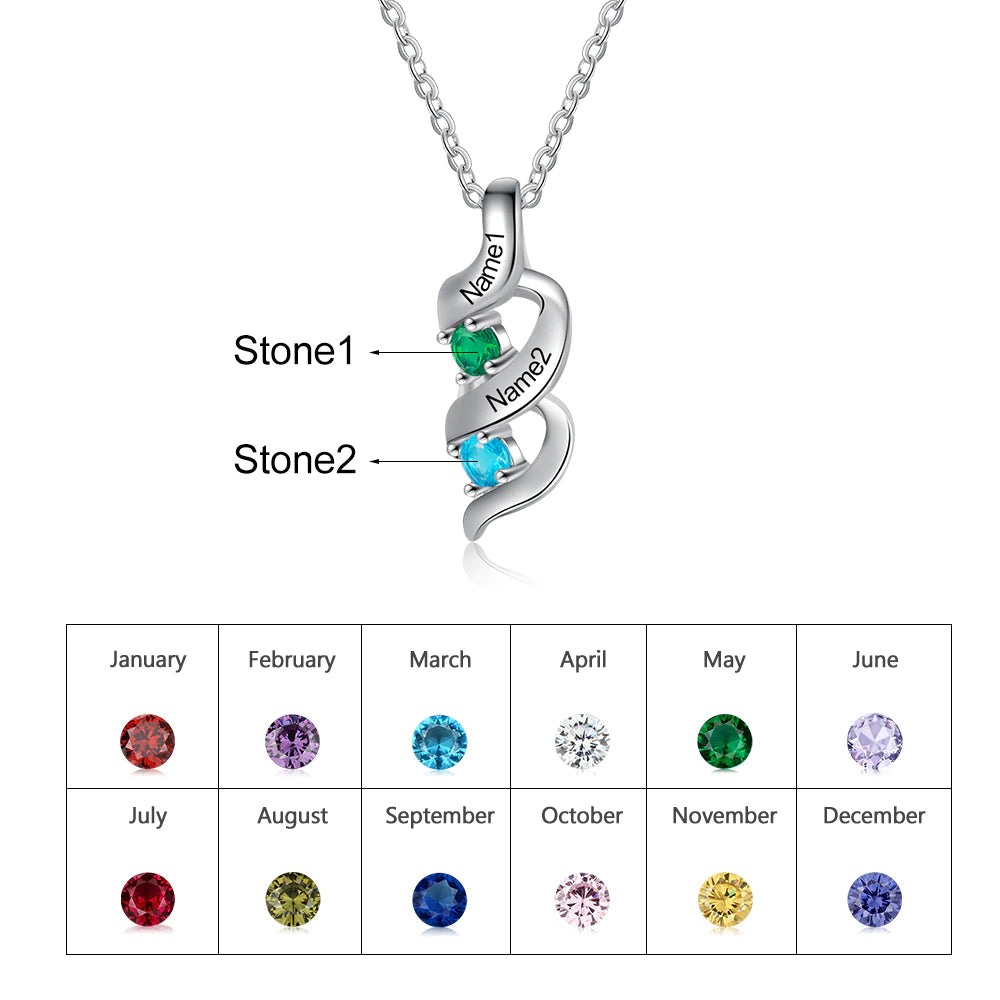 Personalized 2 Stones Twisted Pendant-Florence Scovel