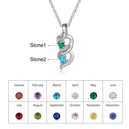 Personalized 2 Stones Twisted Pendant-Florence Scovel