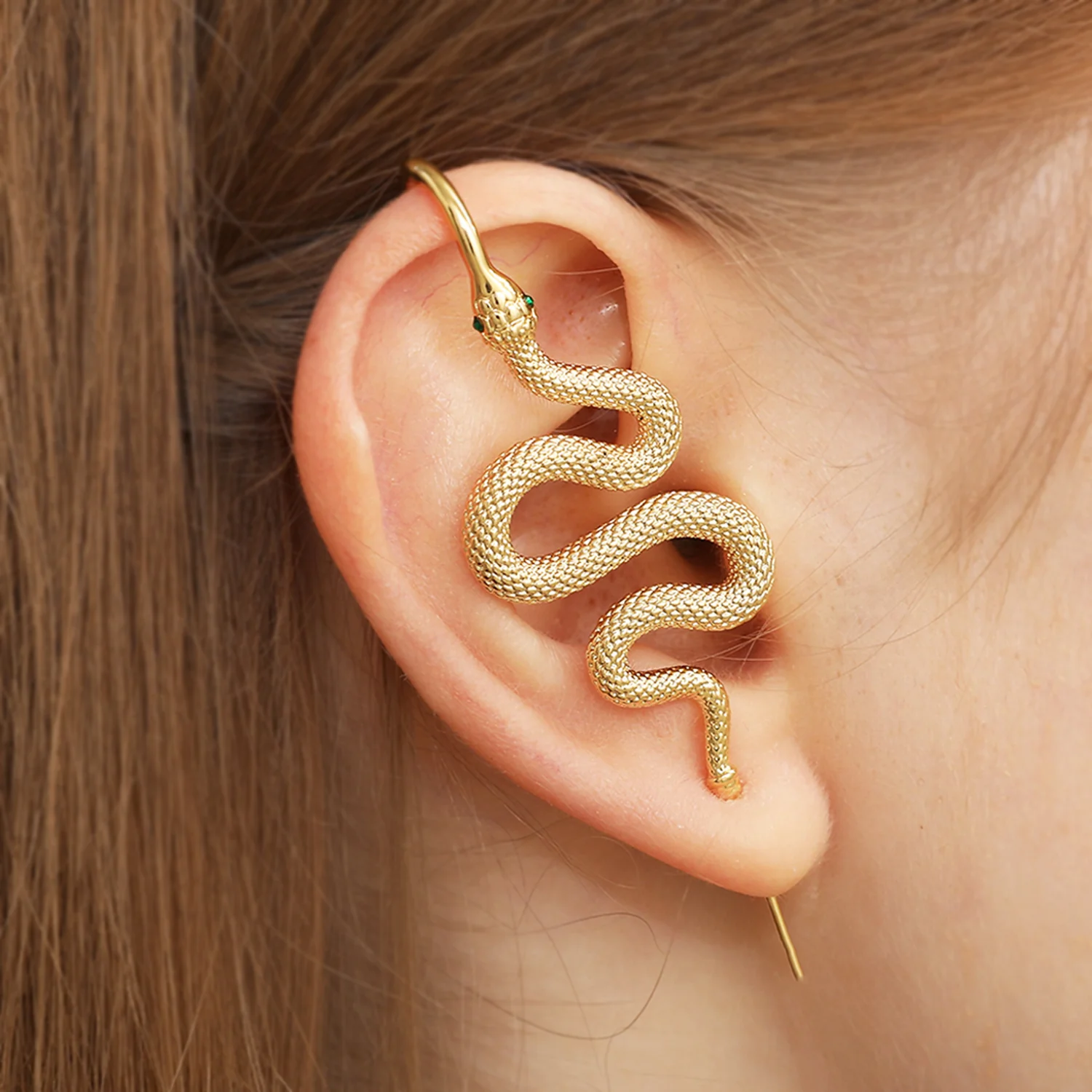 Serpent Hook Earrings With Adjustable Fit And Smooth Finish
