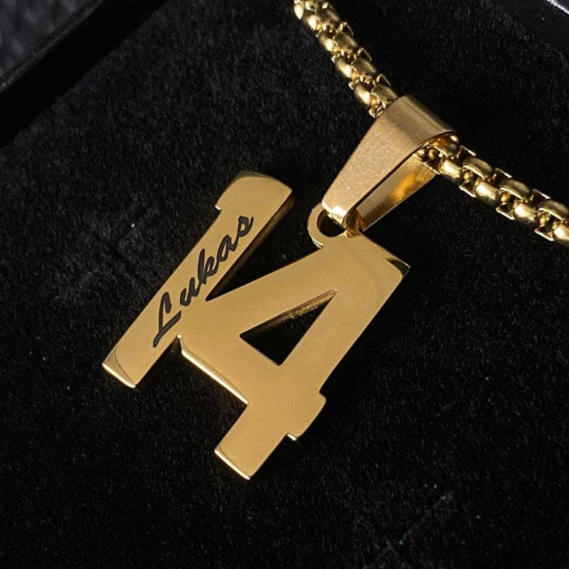 Stainless Steel Custom Number Pendant-Florence Scovel