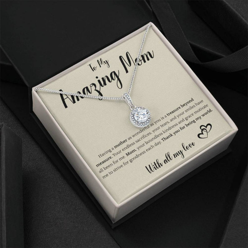 To My Amazing Mom Mothers Day Necklace With Giftbox-Florence Scovel