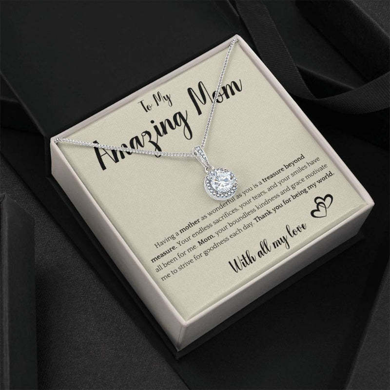 To My Amazing Mom Mothers Day Necklace With Giftbox-Florence Scovel