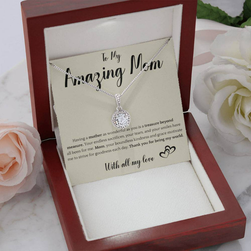 To My Amazing Mom Mothers Day Necklace With Giftbox-Florence Scovel