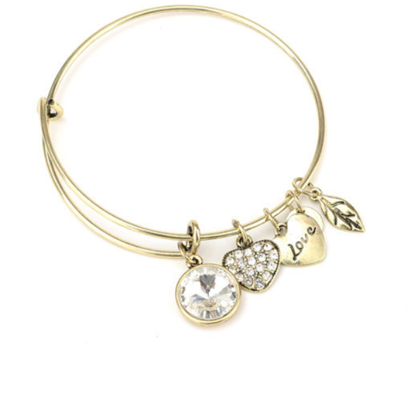 April Birthstone Charm Bangle - Florence Scovel - 1