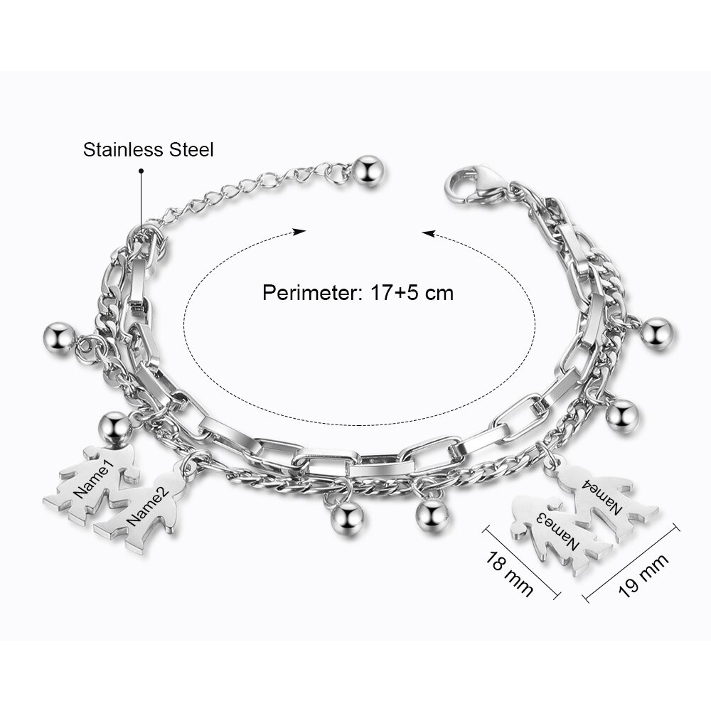 Customized Engraved Name Boy Girl Bracelets For Women-Florence Scovel