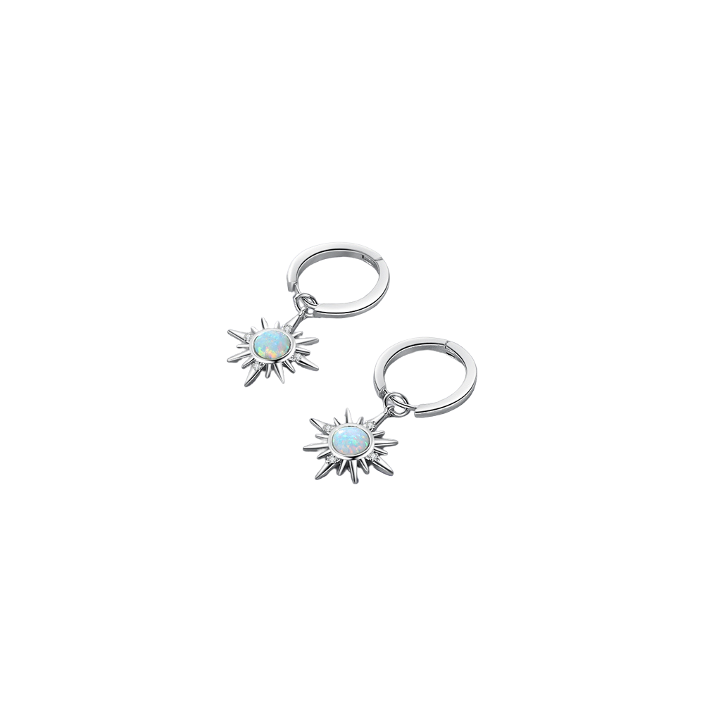 Designer Sun Opal Hoop Earrings For Women-Florence Scovel