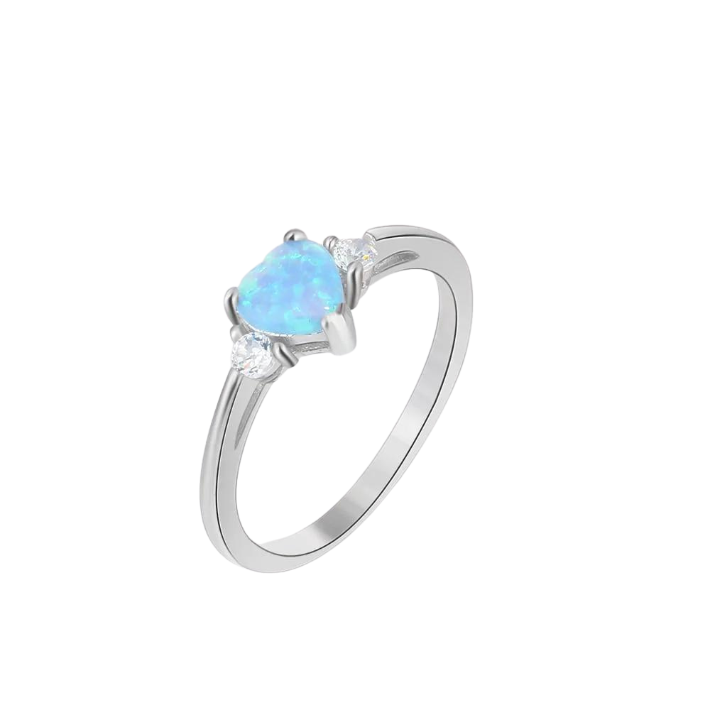 Silver Color Opal Stone Ring-Florence Scovel