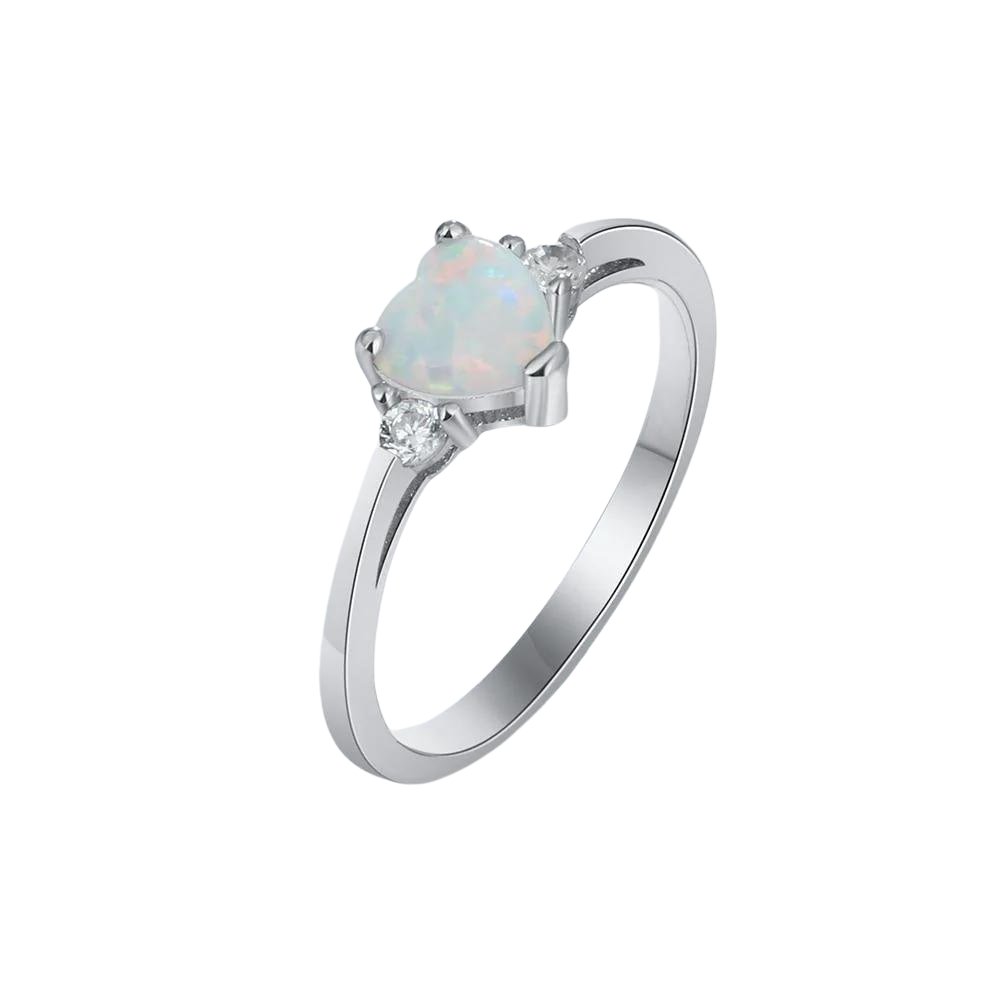 Silver Color Opal Stone Ring-Florence Scovel