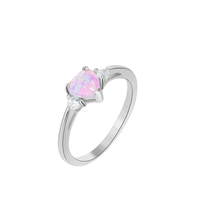 Silver Color Opal Stone Ring-Florence Scovel