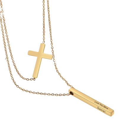 Personalized Name Engraved Vertical Bar Necklaces-Florence Scovel