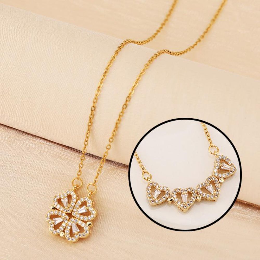 Four Leaf Clover Light Luxury Titanium Steel Necklace-Florence Scovel
