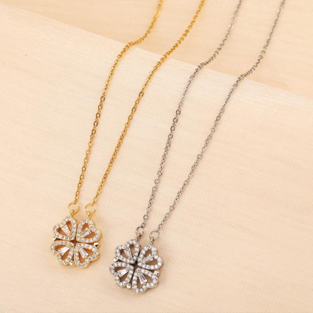 Four Leaf Clover Light Luxury Titanium Steel Necklace-Florence Scovel