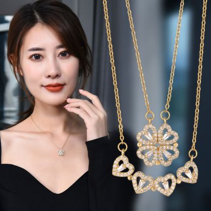Four Leaf Clover Light Luxury Titanium Steel Necklace-Florence Scovel