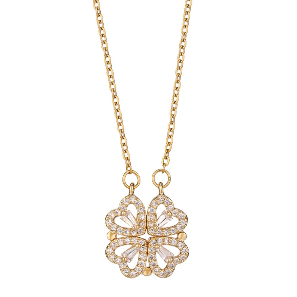 Four Leaf Clover Light Luxury Titanium Steel Necklace-Florence Scovel