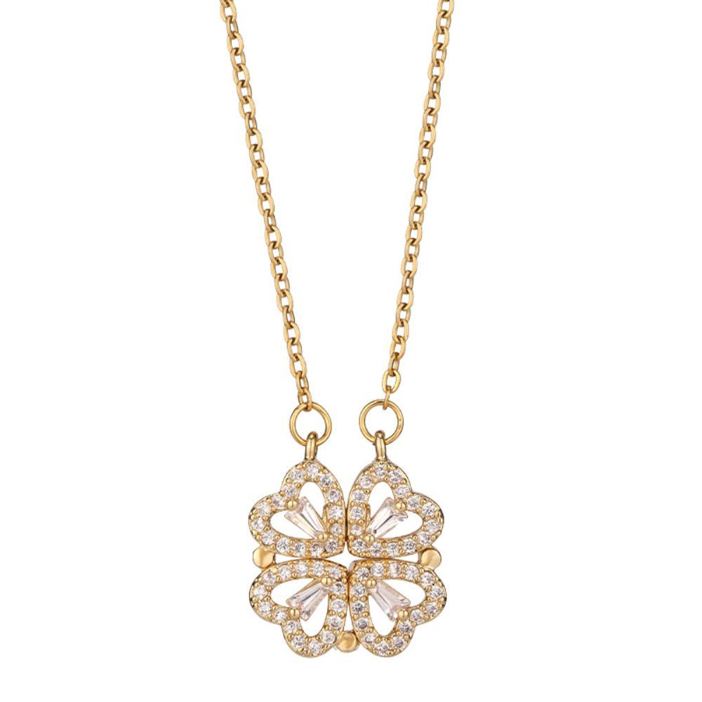 Four Leaf Clover Light Luxury Titanium Steel Necklace-Florence Scovel