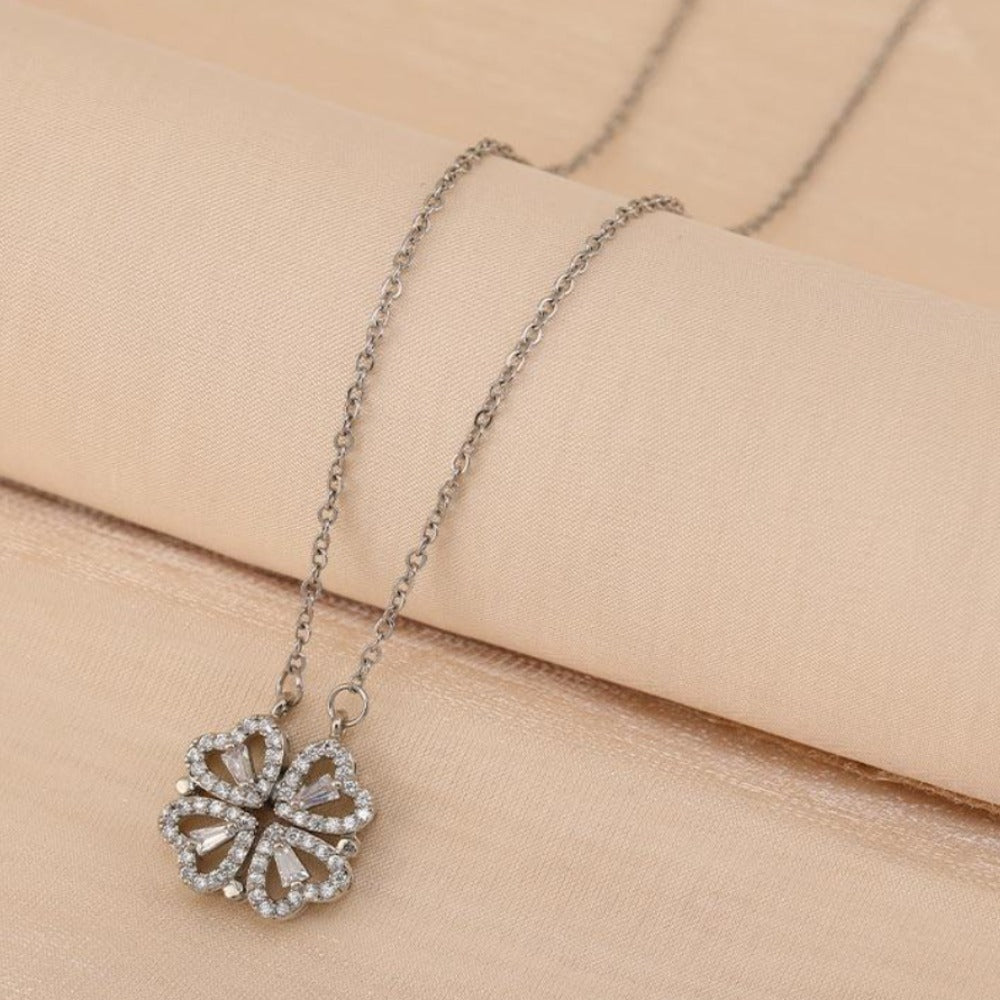 Four Leaf Clover Light Luxury Titanium Steel Necklace-Florence Scovel