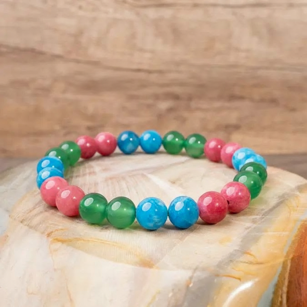 Pride Crystal Beaded Bracelet  LGBTQ Natural Rainbow Gemstones for Love & Support – Unisex Chakra Healing Jewelry Perfect for Pride Month, Daily Wear Parties & Weddings Emotional Balance Empowerment