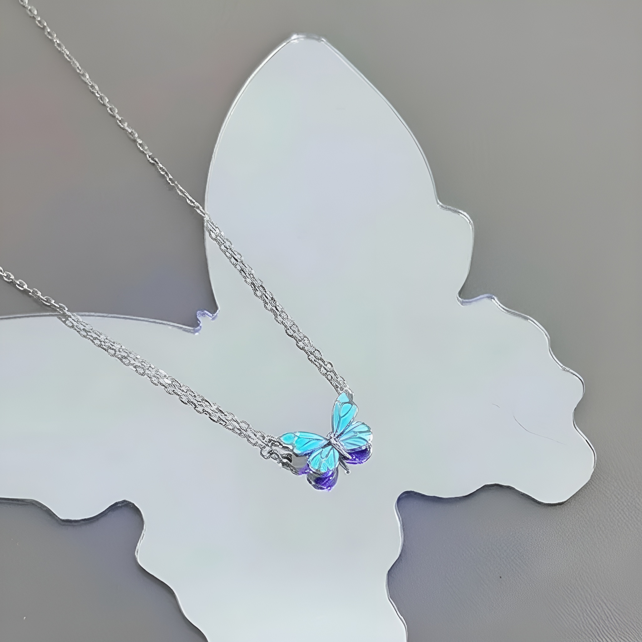 Glow Butterfly Necklace And Bracelet Set